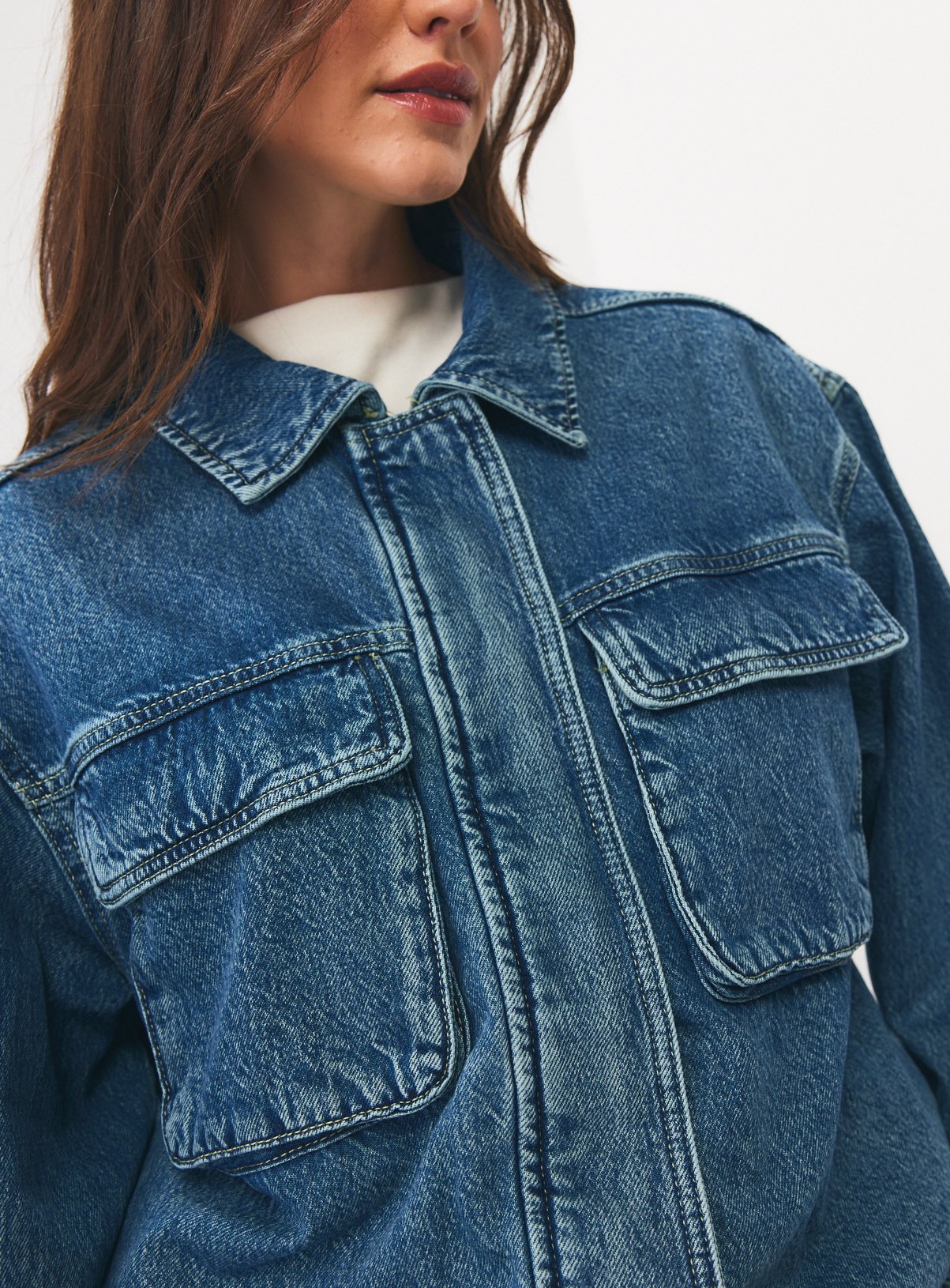 Mid Wash Faux Fur Denim Jacket 20 - Image 2 thumbnail